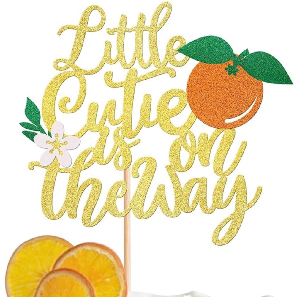 Gold and Green Cake Topper - Little Cutie Theme